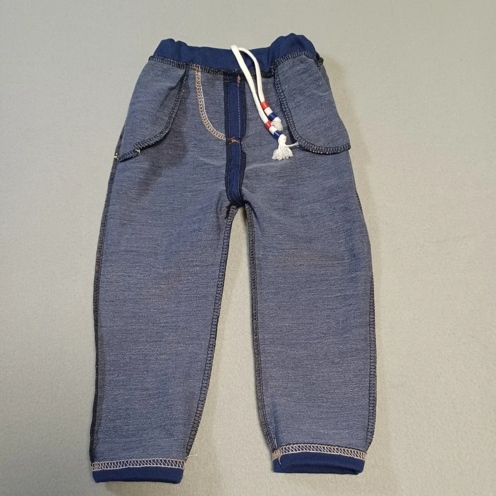 RZHTZ Kids Red Buffalo Plaid Smiley Face Bomber Jacket and Navy Pants Set Size S